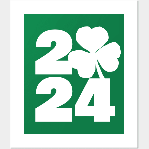 2024 St Patricks Day in White Wall Art by ellenhenryart